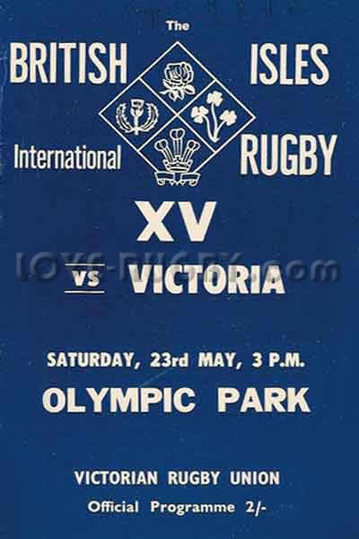 1959 Victoria v British Isles  Rugby Programme
